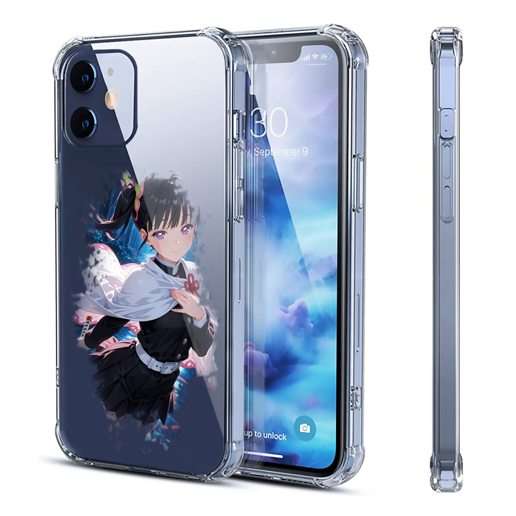 鬼滅の刃 グッズ,栗花落 カナヲ - IPhone 12シリーズ対応 ・ 透明スマホケース ・ クリアソフトケース ・ TPU素材 ・ 耐衝撃 ・ 高密着 ・ 防汚 防指紋 ・ 簡単着脱